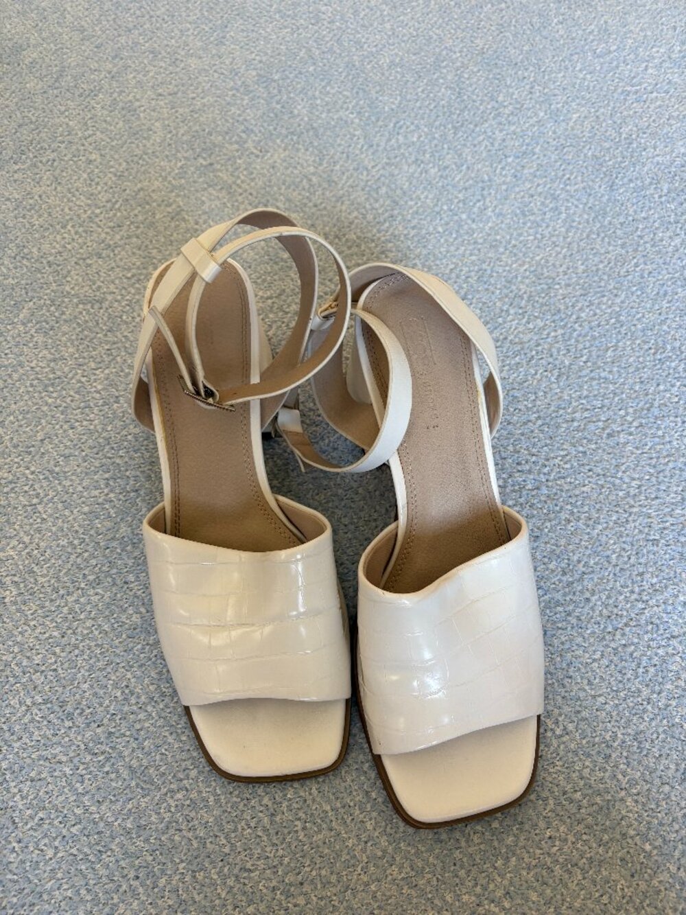 ASOS White Croc Embossed Sandals | US 10